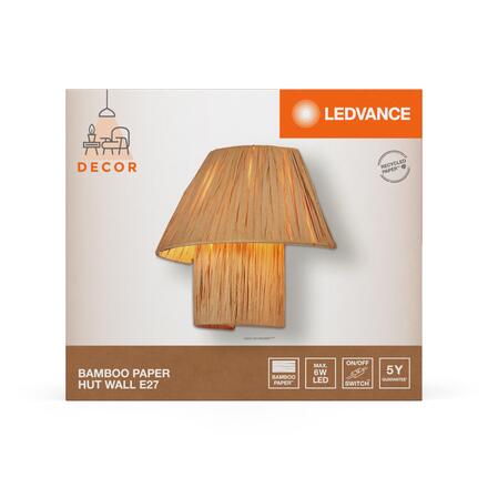 LEDVANCE nástěnné svítidlo Bamboo Paper Hut 1xE27 hnědé 4058075840621