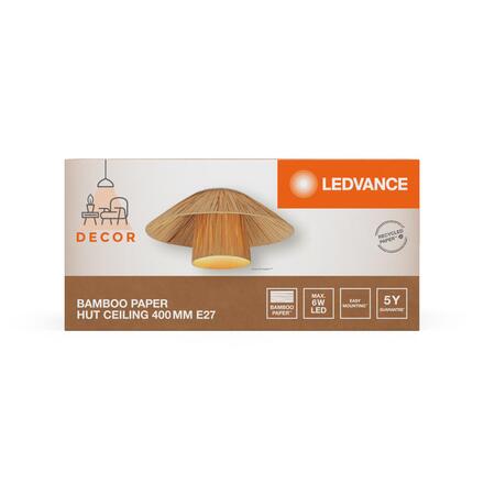 LEDVANCE stropní svítidlo Bamboo Paper Hut 400 E27 hnědé 4058075840683