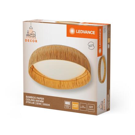 LEDVANCE LED stropní svítidlo Bamboo Paper 500 28W 830 hnědé 4058075840744