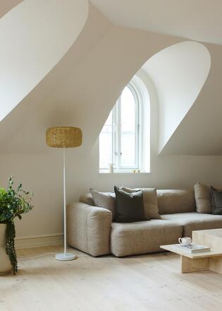 LEDVANCE stojací lampa Paper Bale 1xE27 béžová 4058075840928