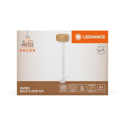 LEDVANCE stojací lampa Paper Bale 1xE27 béžová 4058075840928