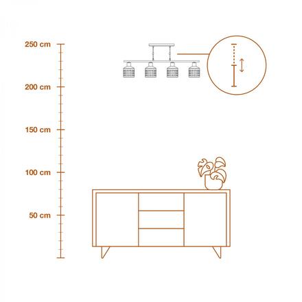 LEDVANCE závěsné svítidlo Clay Windows lineární 4xE27 hnědé 4058075841000