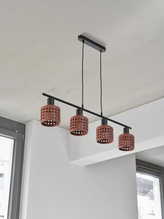 LEDVANCE závěsné svítidlo Clay Windows lineární 4xE27 hnědé 4058075841000