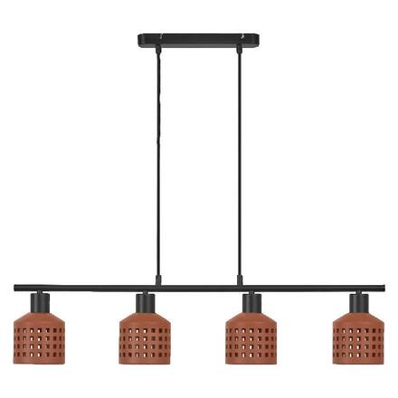 LEDVANCE závěsné svítidlo Clay Windows lineární 4xE27 hnědé 4058075841000