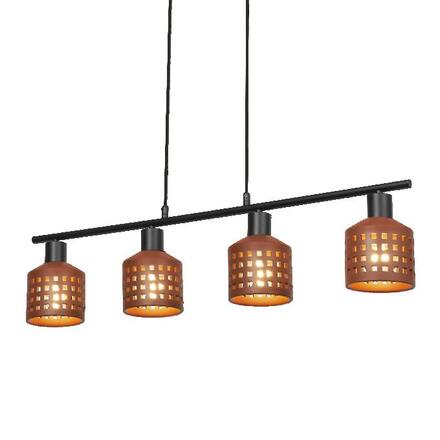 LEDVANCE závěsné svítidlo Clay Windows lineární 4xE27 hnědé 4058075841000