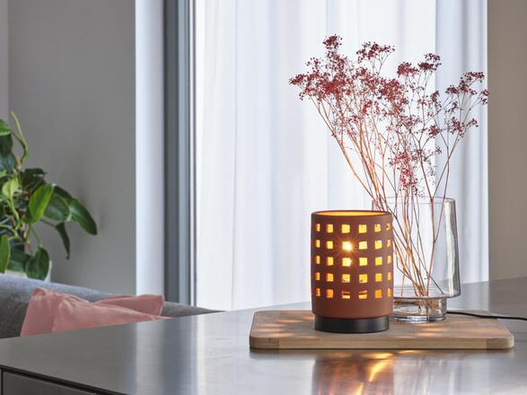 LEDVANCE stolní lampa Clay Windows 1xE27 hnědá 4058075841024