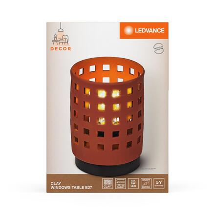 LEDVANCE stolní lampa Clay Windows 1xE27 hnědá 4058075841024