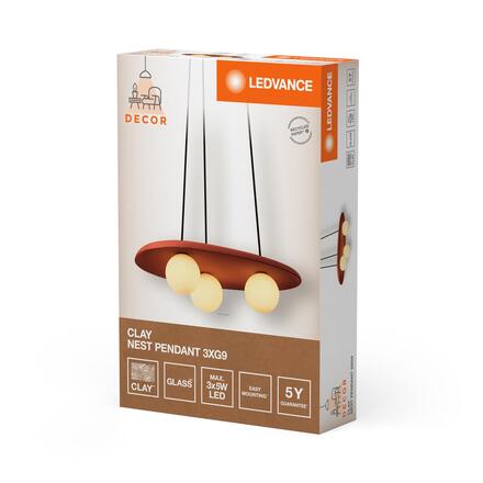LEDVANCE závěsné svítidlo Clay Nest 3xG9 hnědé 4058075841109