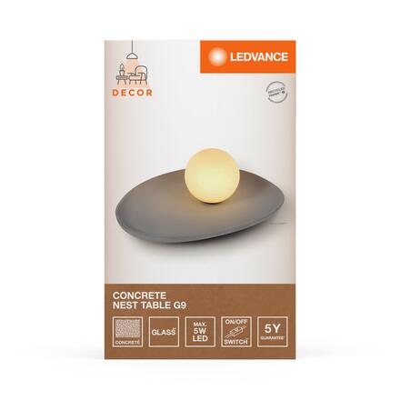 LEDVANCE stolní lampa Concrete Nest 1xG9 šedá 4058075841208