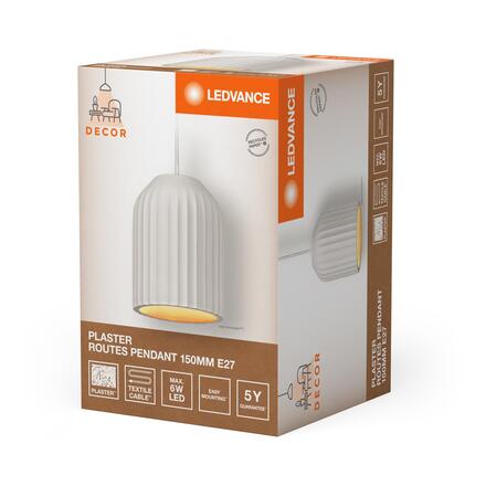 LEDVANCE závěsné svítidlo Plaster Routes 150 1xE27 bílé 4058075841284