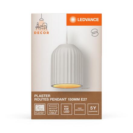 LEDVANCE závěsné svítidlo Plaster Routes 150 1xE27 bílé 4058075841284