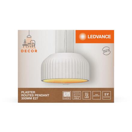 LEDVANCE závěsné svítidlo Plaster Routes 300 1xE27 bílé 4058075841307