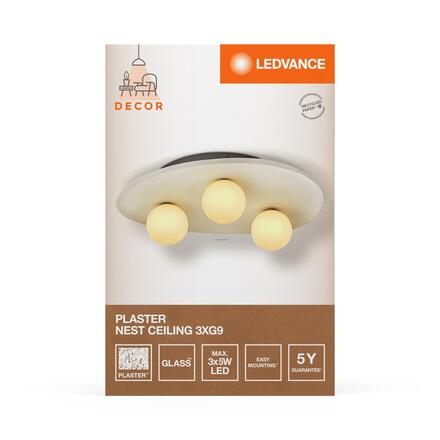 LEDVANCE stropní svítidlo Plaster Nest 3xG9 bílé 4058075841406
