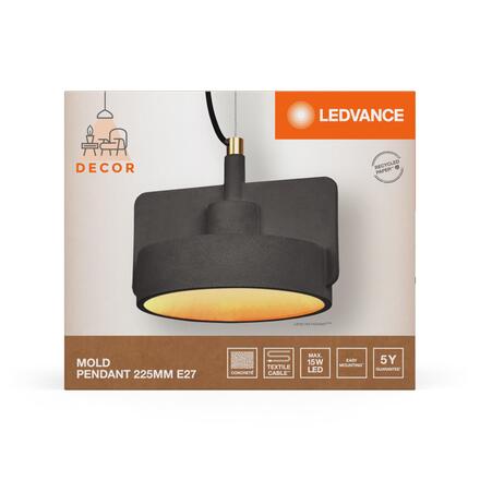 LEDVANCE závěsné svítidlo Mold 225MM 1xE27 tmavá šedá 4058075841628