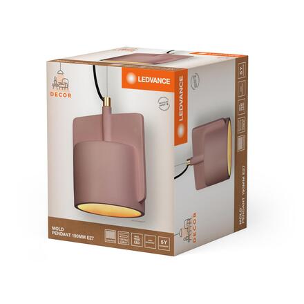 LEDVANCE závěsné svítidlo Mold 190MM 1xE27 růžové 4058075841642