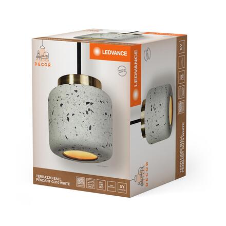 LEDVANCE závěsné svítidlo Terrazzo Ball 1xGU10 bílé 4058075841703