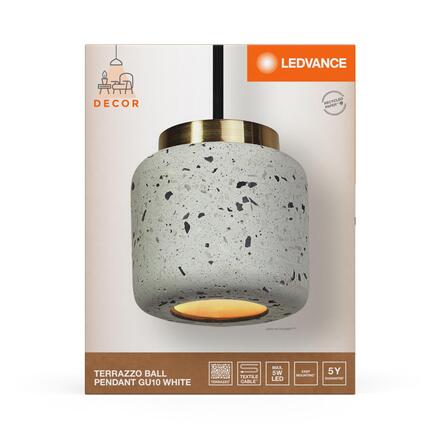 LEDVANCE závěsné svítidlo Terrazzo Ball 1xGU10 bílé 4058075841703