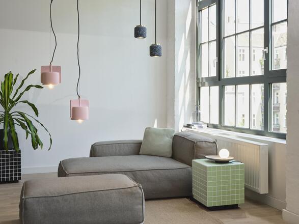 LEDVANCE závěsné svítidlo Terrazzo Ball 1xGU10 modré 4058075841727