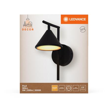 LEDVANCE LED nástěnné svítidlo Fuji 5W 930 černé 4058075841802