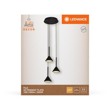 LEDVANCE LED závěsné svítidlo Fuji 13W 930 černé 4058075841840