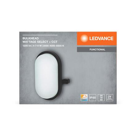 LEDVANCE LED venkovní nástěnné svítidlo Bulkhead 4W/7W/9W CCT černé 4058075845541