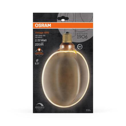 LEDVANCE LED žárovka Vintage 1906 Globe 183 4 W E27 220-240 V stmívatelná 1800 K