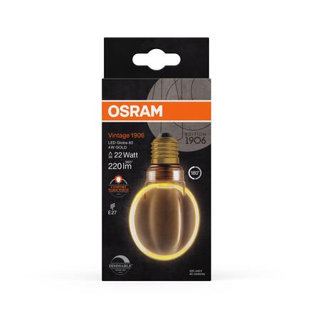 LEDVANCE LED žárovka Vintage 1906 Globe 80 4 W E27 220-240 V stmívatelná 1800 K