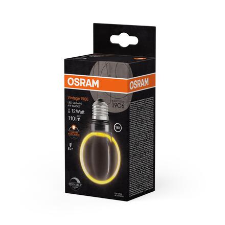 LEDVANCE LED žárovka Vintage 1906 Globe 80 Filament 4 W E27 1800 K stmívatelná kouřová