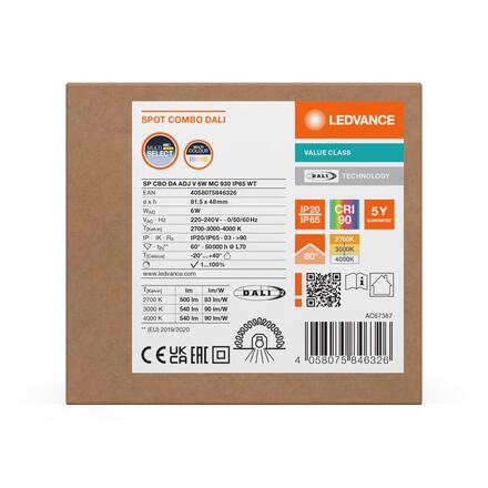 LEDVANCE SP CBO DA ADJ V 6W MC 930 IP65 WT 4058075846326