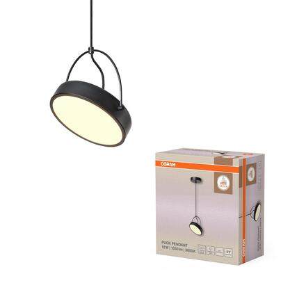 LEDVANCE závěsné svítidlo Decor Puck 12 W 3000 K černé