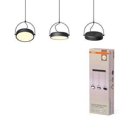 LEDVANCE závěsné svítidlo Decor Puck 3x36 W 220-240 V 3000 K černé