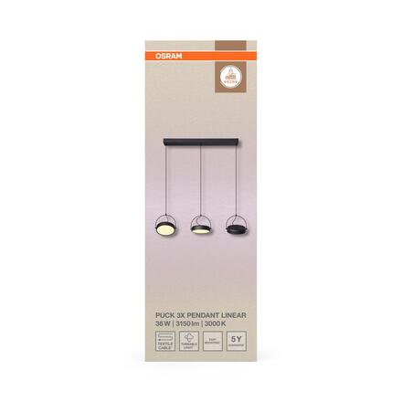 LEDVANCE závěsné svítidlo Decor Puck 3x36 W 220-240 V 3000 K černé