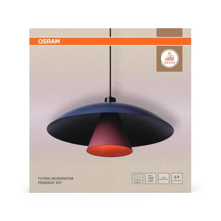 LEDVANCE závěsné svítidlo Decor Flying Mushroom E27 220-240 V modrá/růžová