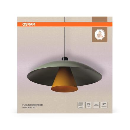 LEDVANCE závěsné svítidlo Decor Flying Mushroom E27 220-240 V zelená/žlutá