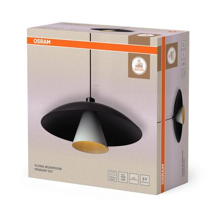 LEDVANCE závěsné svítidlo Decor Flying Mushroom E27 220-240 V černá/bílá