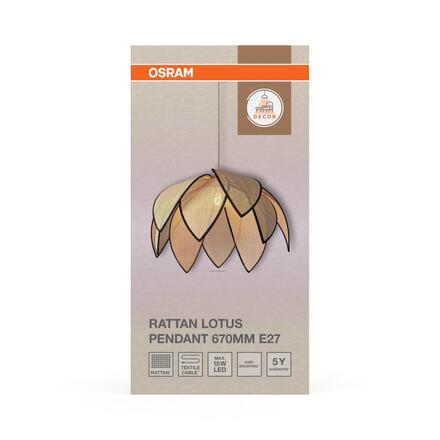 LEDVANCE závěsné svítidlo Decor Rattan Lotus Pendant 670 E27 220-240 V