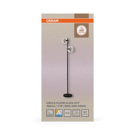 LEDVANCE stojací LED svítidlo Decor Circle Floor 17 W 220-240 V CCT černé