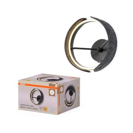 LEDVANCE nástěnné svítidlo Decor Curve Felt 20 W 220-240 V 3000 K tmavě šedé