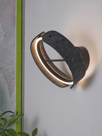 LEDVANCE nástěnné svítidlo Decor Curve Felt 20 W 220-240 V 3000 K tmavě šedé