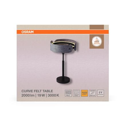 LEDVANCE stolní svítidlo Decor Curve Felt 19 W 3000 K tmavě šedé