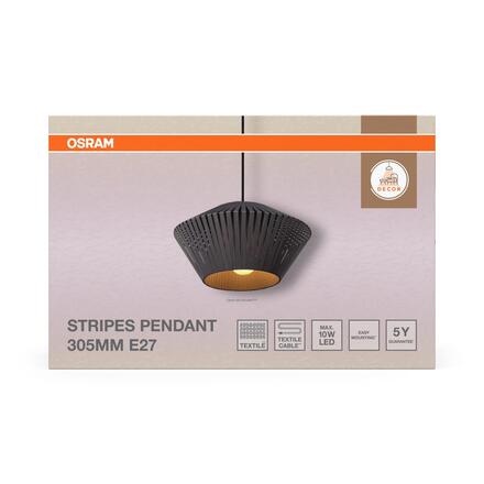 LEDVANCE závěsné svítidlo Decor Stripes Pendant 305 E27 220-240 V tmavě šedé