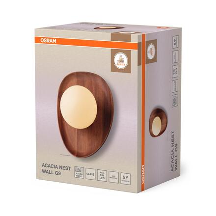 LEDVANCE nástěnné svítidlo Decor Acacia Nest G9 220-240 V dřevo