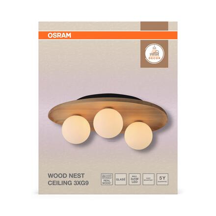 LEDVANCE stropní svítidlo Decor Wood Nest 3xG9 220-240 V dřevo