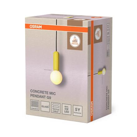 LEDVANCE závěsné svítidlo Decor Concrete Mic G9 220-240 V žluté