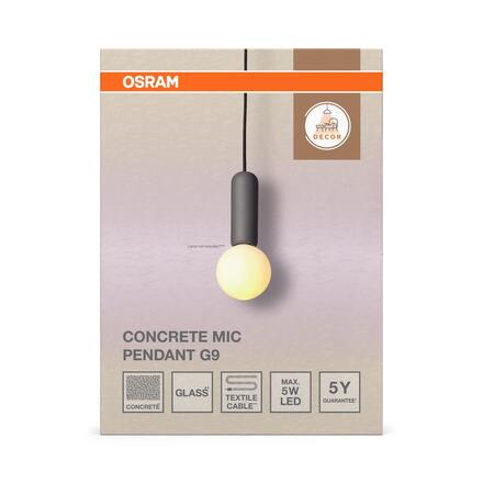 LEDVANCE závěsné svítidlo Decor Concrete Mic 220-240 V G9