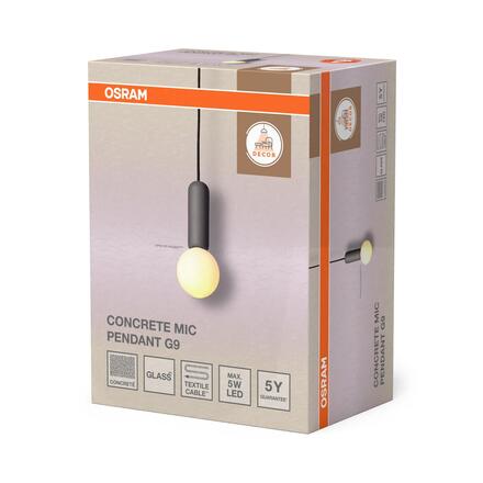 LEDVANCE závěsné svítidlo Decor Concrete Mic 220-240 V G9