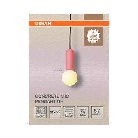 LEDVANCE závěsné svítidlo Decor Concrete Mic G9 220-240 V růžové