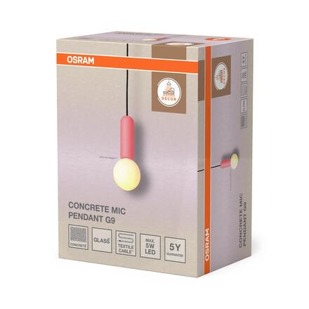 LEDVANCE závěsné svítidlo Decor Concrete Mic G9 220-240 V růžové