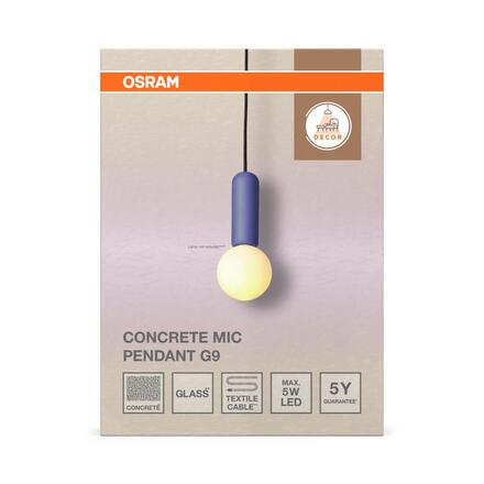 LEDVANCE závěsné svítidlo Decor Concrete Mic G9 220-240 V modré