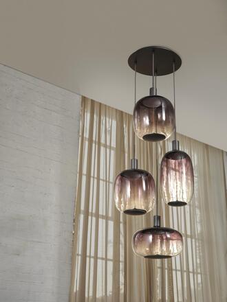 LEDVANCE závěsné svítidlo Decor Pendant Needle Plate 4xE27 220-240 V tmavě šedé